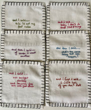 Load image into Gallery viewer, K) " and i said, and i thought i said, and i should have said" ... Cocktail Napkins ( Set of 12)
